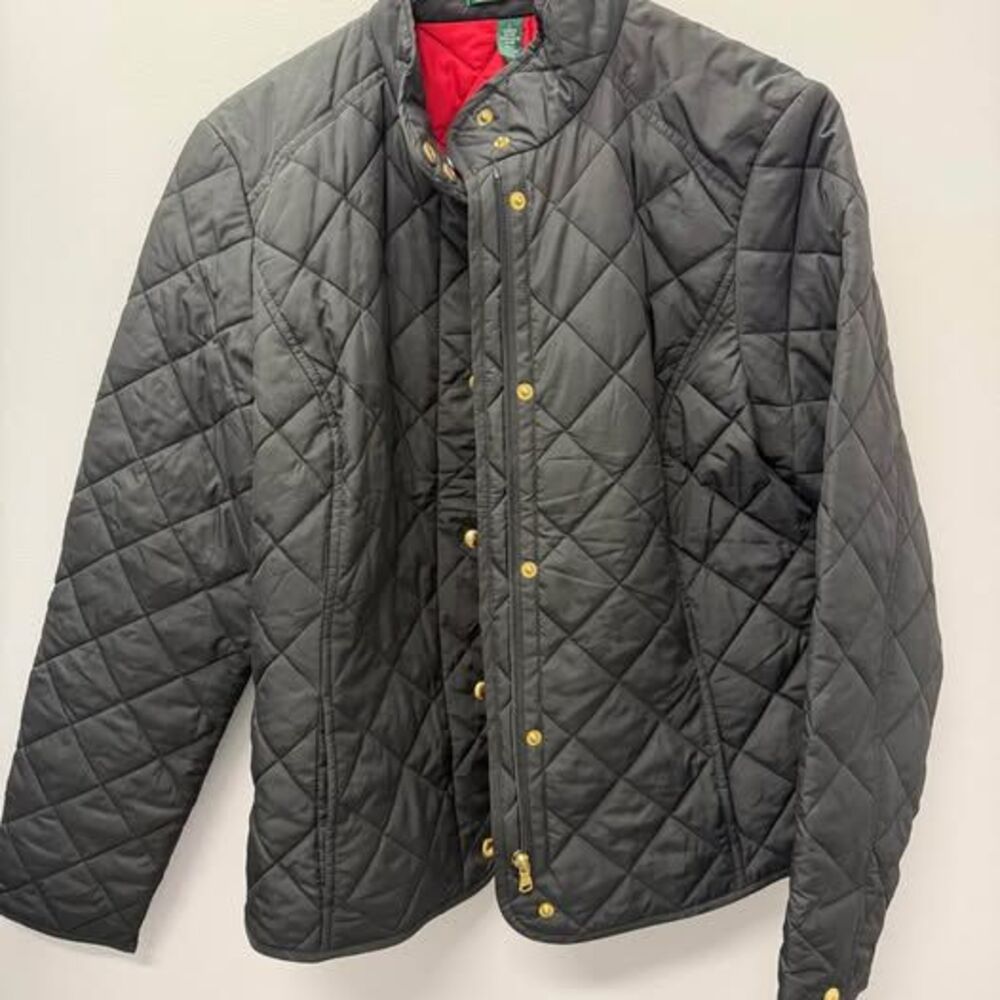 Women’s Ralph Lauren black quilted barn coat size large